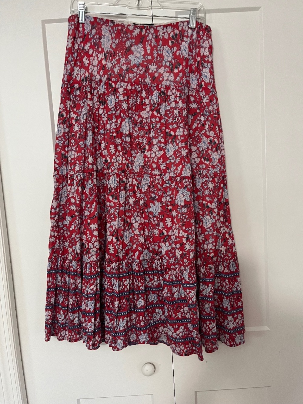Chaps Women's Red Blue Floral Skirt